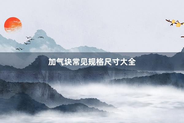 加气块常见规格尺寸大全